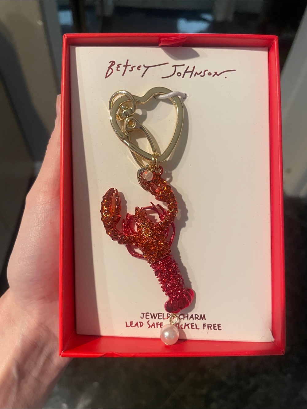 Betsey Johnson Lobster Bag/Jewelry Charm/Keychain